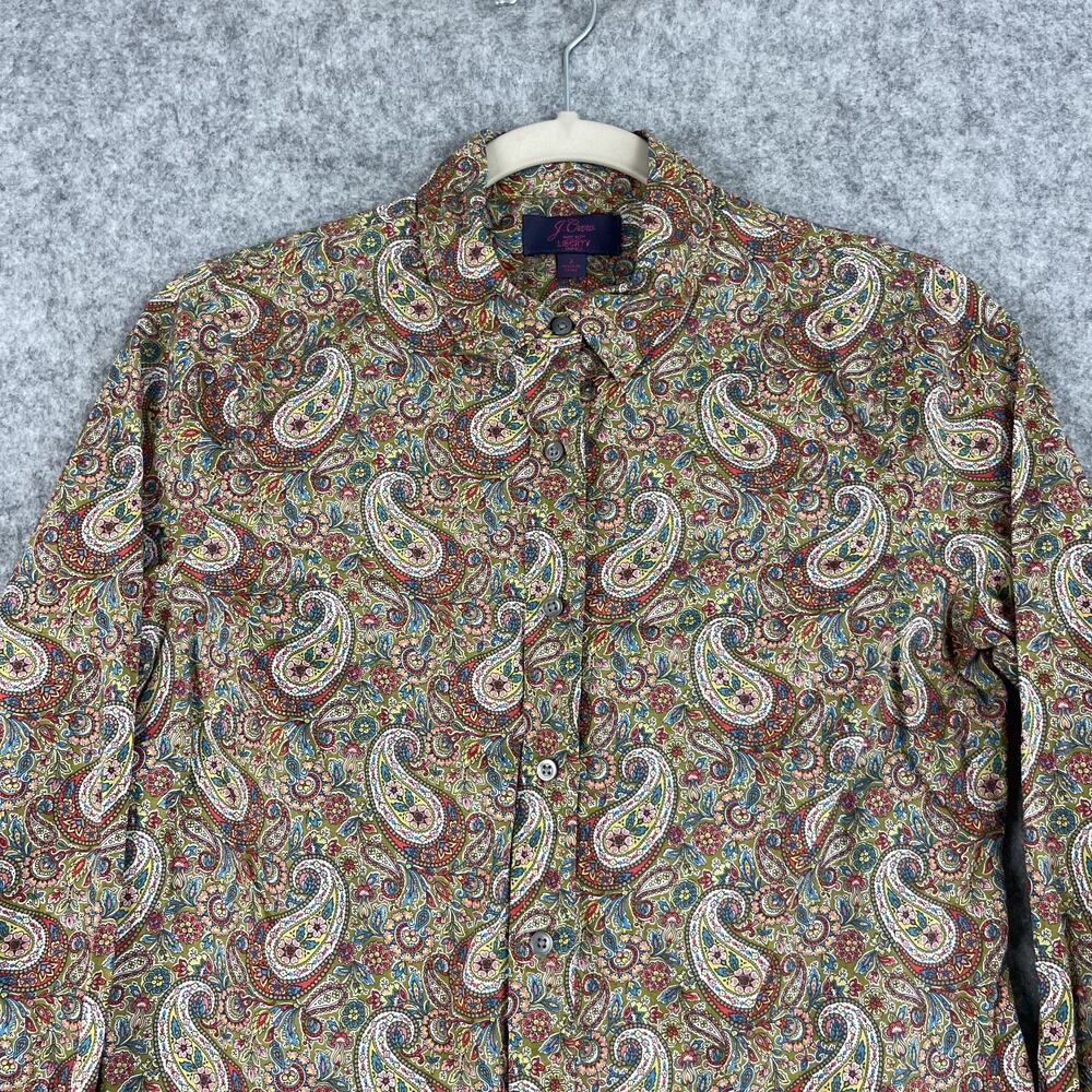 J. Crew Slim Perfect Shirt Liberty Lee Manor Paisley Womens 2 Button Up Cotton - Picture 3 of 15